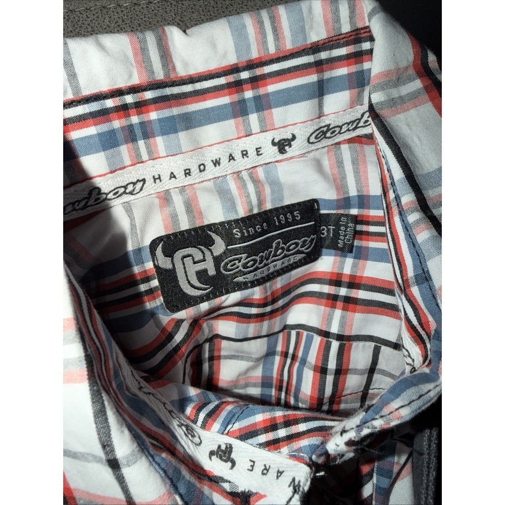 Cowboy Hardware Boys 2 Pc Set Vest Snap Shirt Size 3T Western Zip - Picture 6 of 9